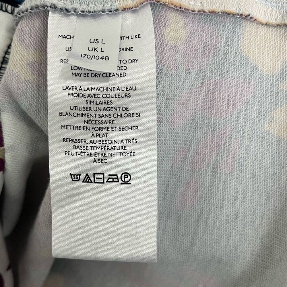 Maeve Anthropologie Color Block Floral Long Puff-Sleeved Crew Neck Sweatshirt L - Picture 4 of 14